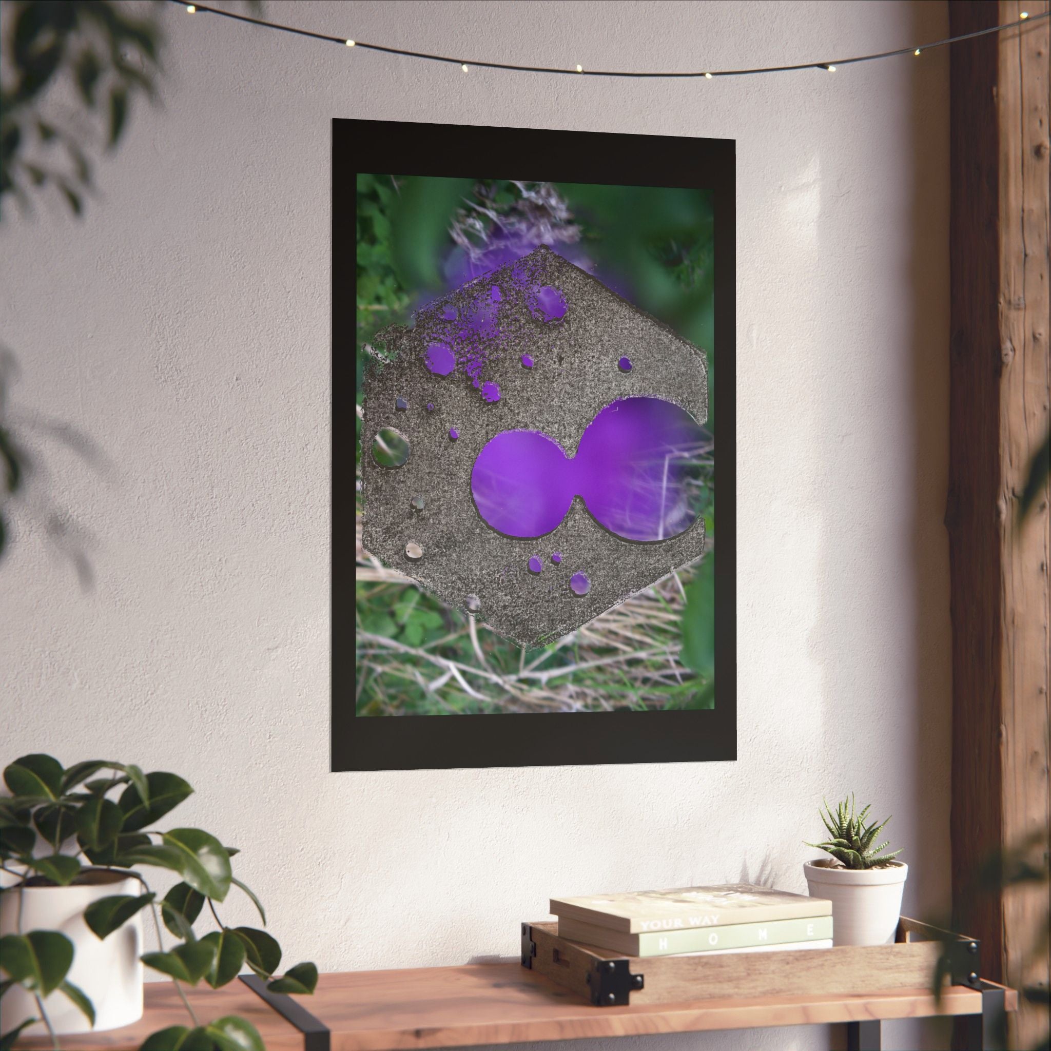 Purple Abstract Ink Blot Poster Matte Vertical Poster