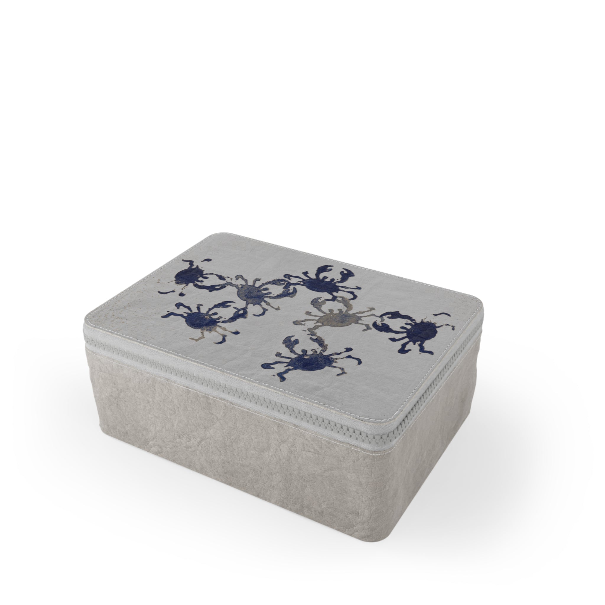 Coastal Crab Pattern Paper Lunch Bag — Nautical Beach Picnic Tote