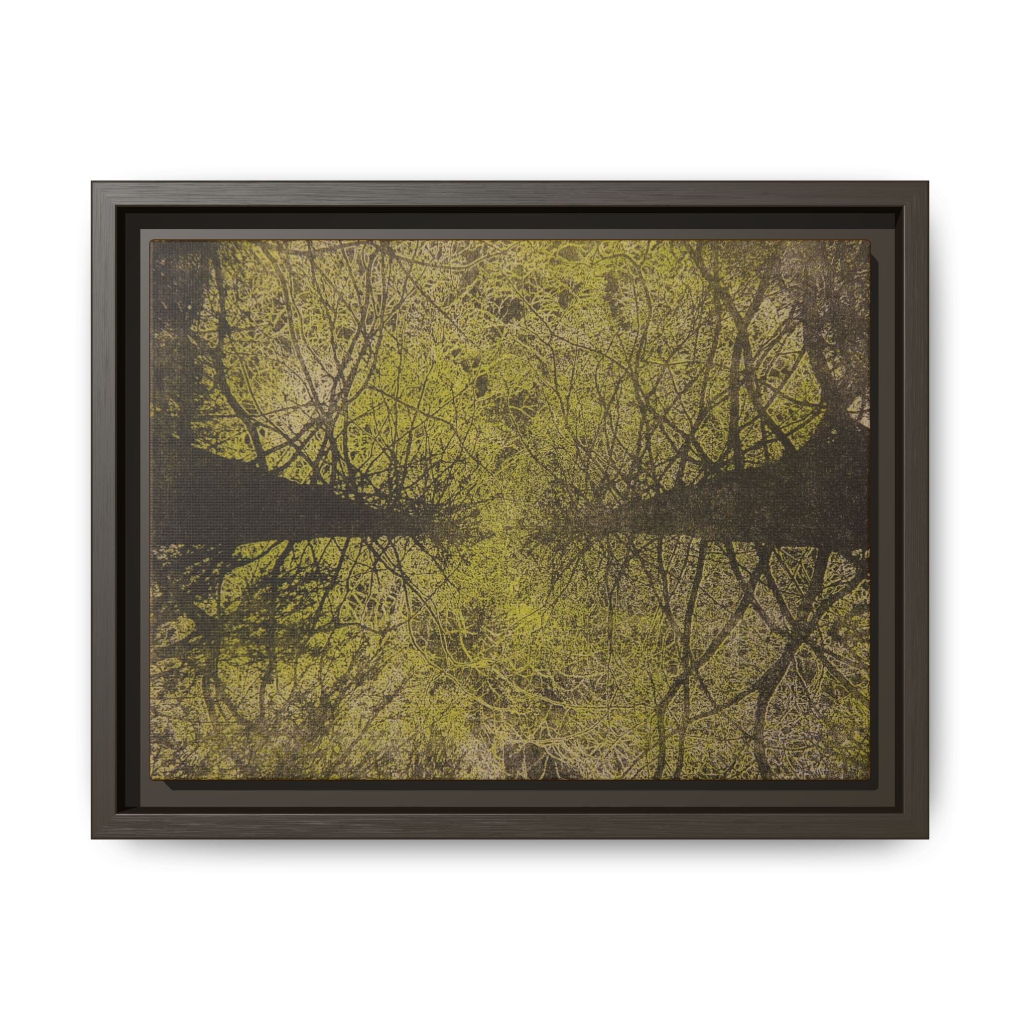 Framed Matte Canvas Wall Art — Golden Forest Canopy - no 31