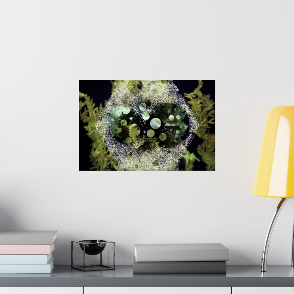Abstract Green Bubbles Matte Poster — Horizontal Nature-Inspired Wall Art