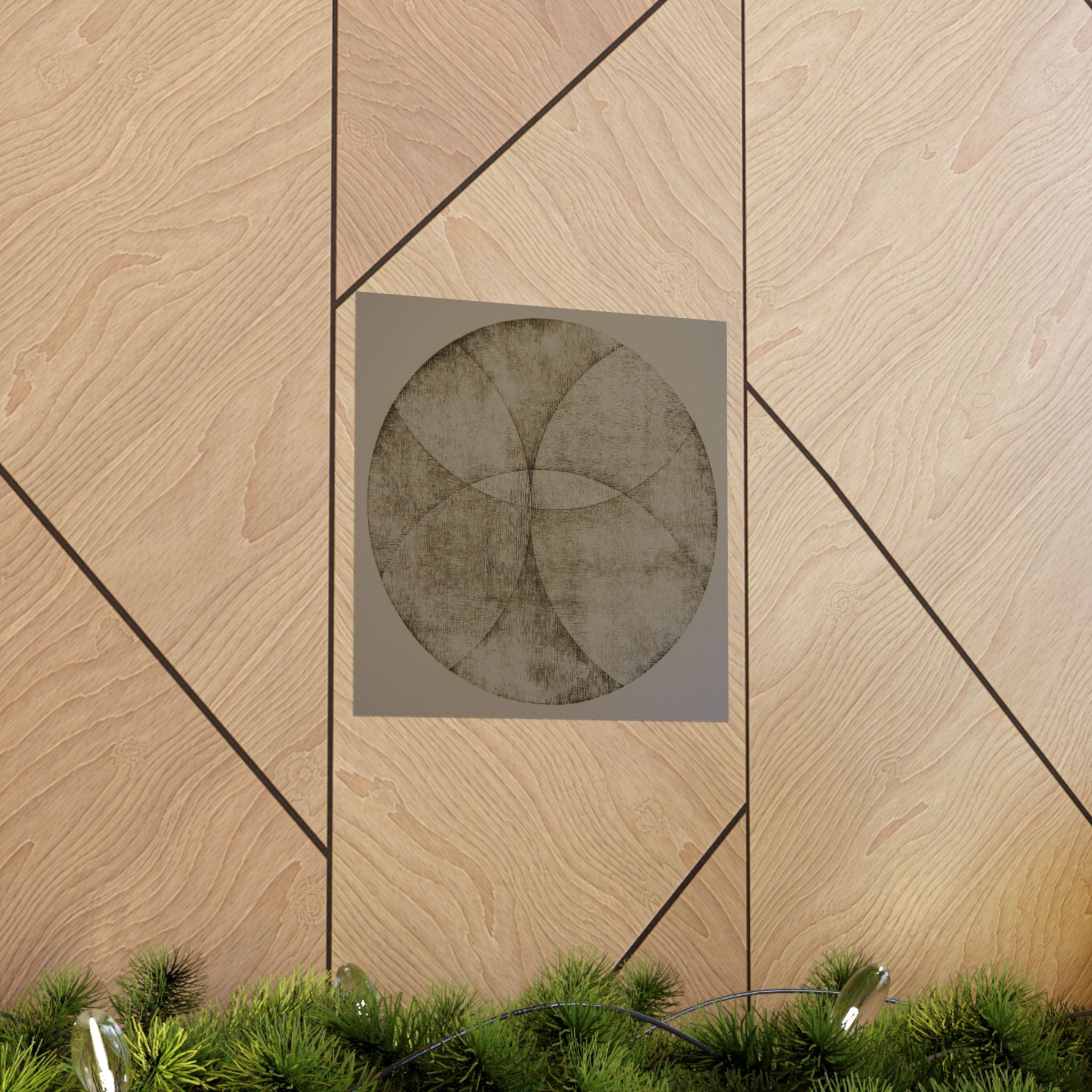 Abstract Earth Tone Circle Art Poster — Minimalist Geometric Wall Print