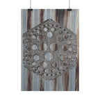 Rustieke honingraatposter, verticale poster | Zeshoekige wanddecoratie, textuur van schuurhout 