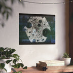 Abstract Lunar Craters Matte Poster — Surreal Space Wall Art