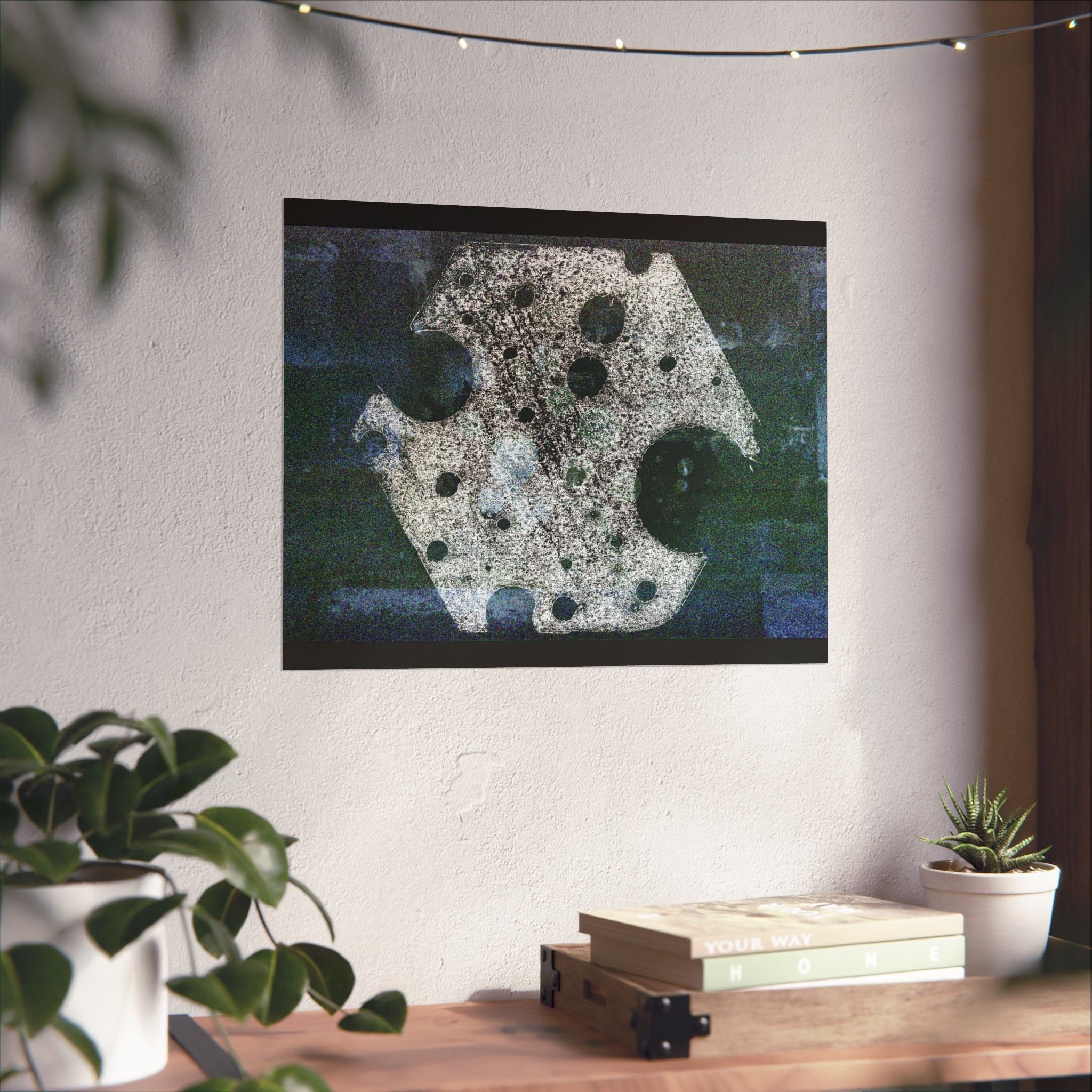 Abstract Lunar Craters Matte Poster — Surreal Space Wall Art