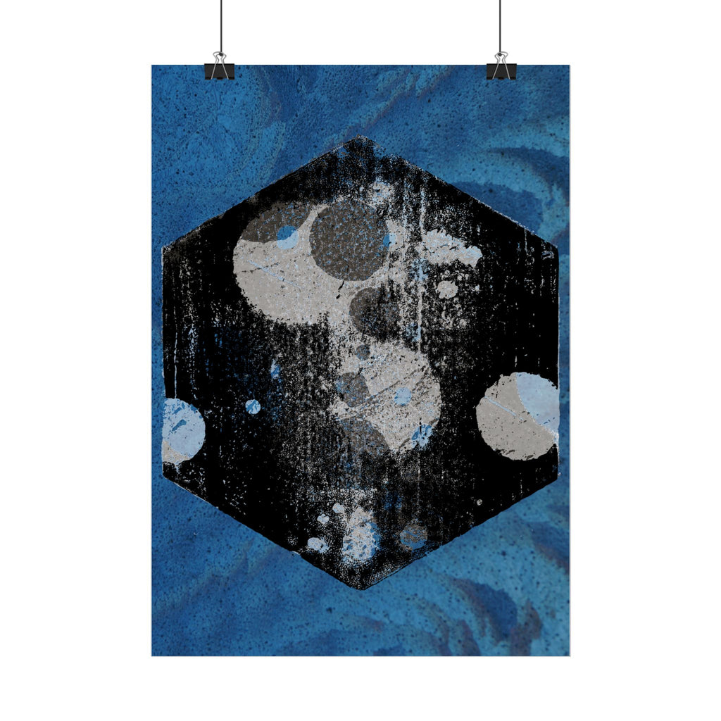 Abstracte kosmische zeshoek poster — Verticale muurdecoratie 