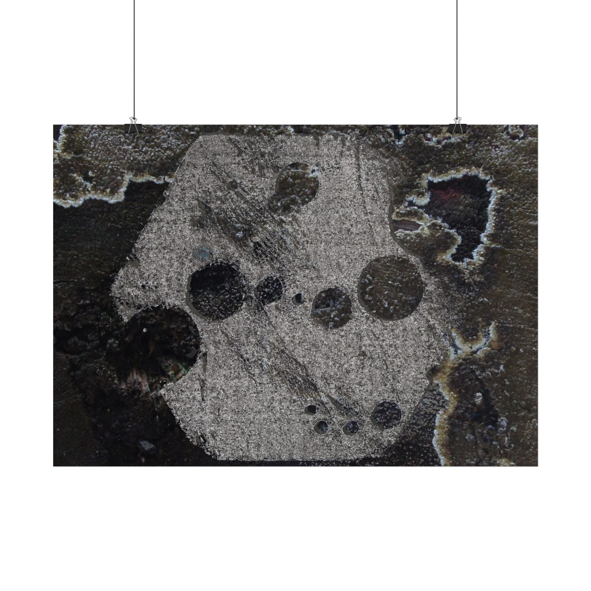 Abstracte grunge poster — Donkere, gestructureerde horizontale muurdecoratie 