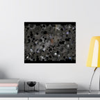 Abstract Black Bubble Matte Horizontal Poster — Modern Minimalist Wall Art