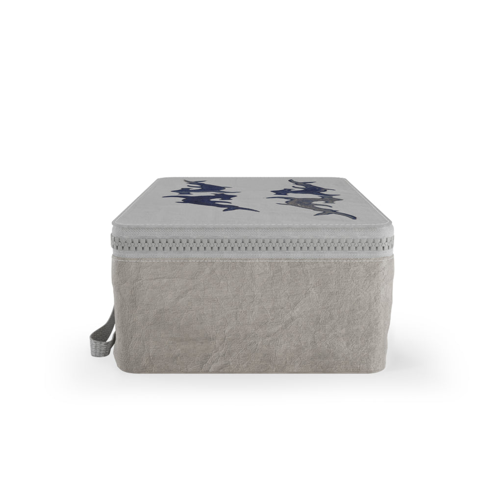 Paper Lunch Bag — Abstract Navy Shark Silhouette Design