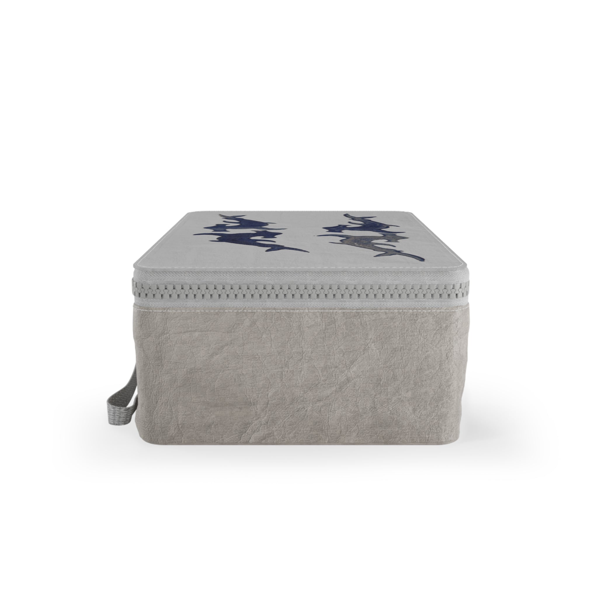 Paper Lunch Bag — Abstract Navy Shark Silhouette Design