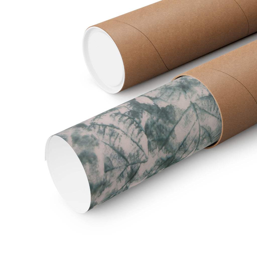 Poster met botanische textuur en matte afwerking — Horizontaal wanddecoratie met groen bladpatroon 