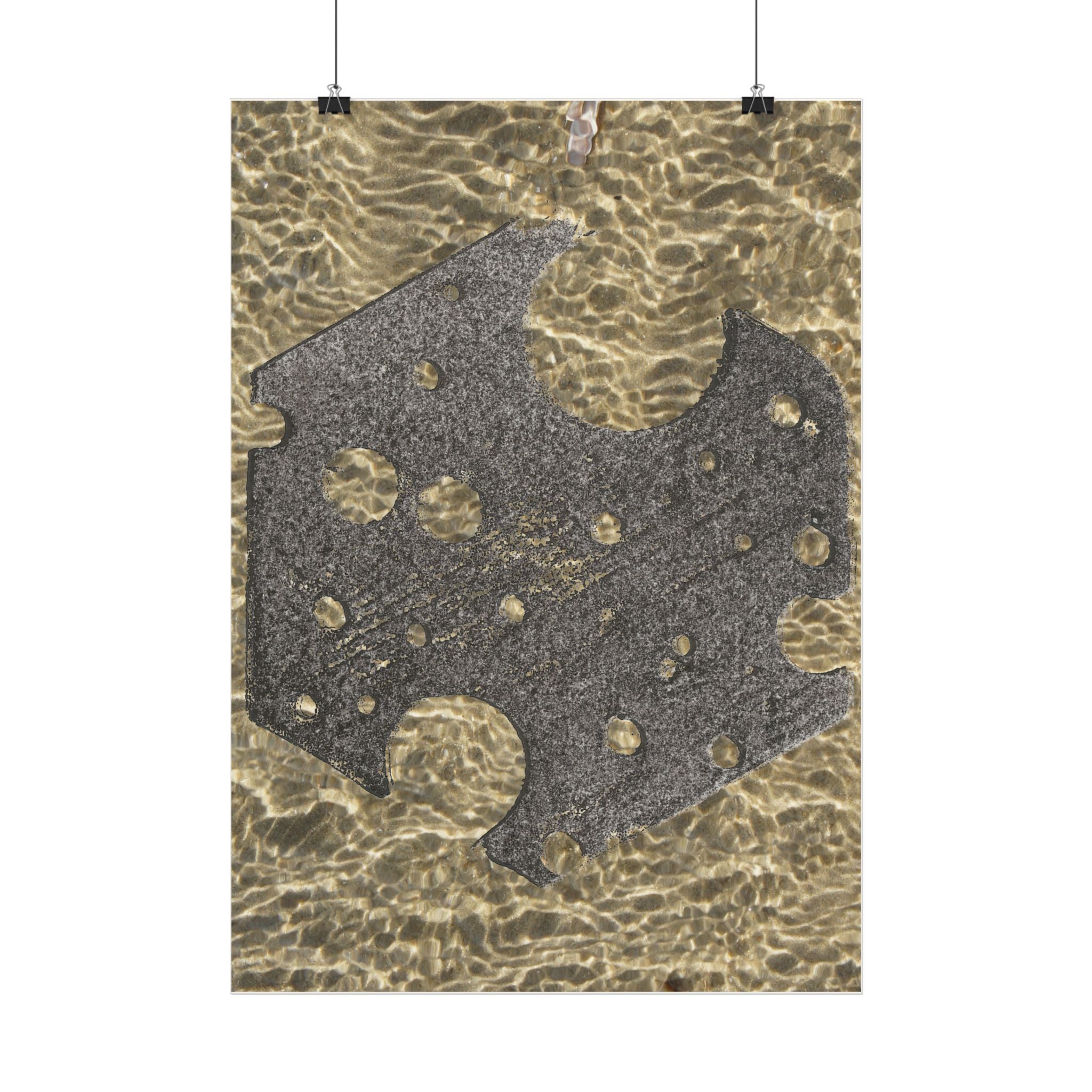 Vertical Poster — Abstract Metallic Stone Texture Vertical Art Print