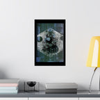 Abstract Hexagon Moon Art Poster — Matte Vertical Wall Print