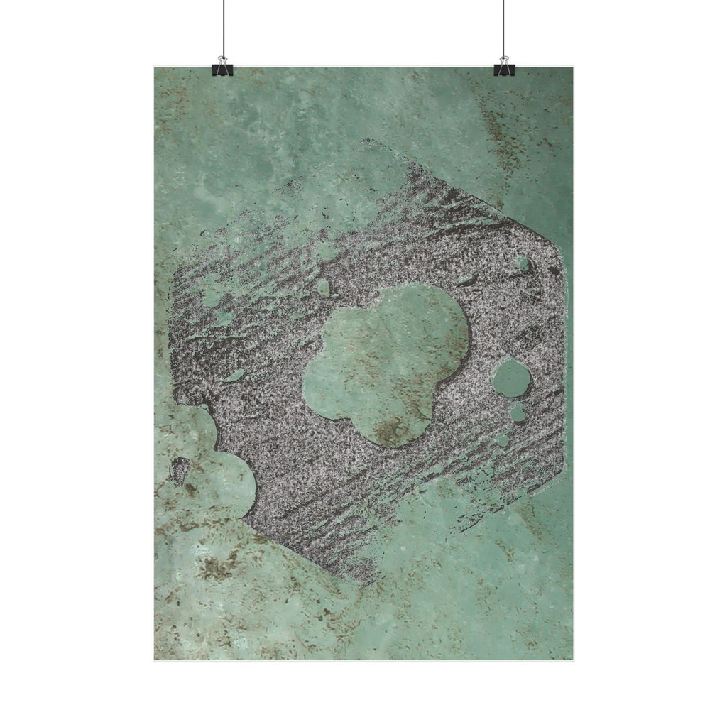 Patina Abstracte Textuur Verticale Poster | Groene Roest Industriële Muurdecoratie 