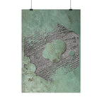 Patina Abstracte Textuur Verticale Poster | Groene Roest Industriële Muurdecoratie 