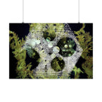 Abstracte poster met groen koraalrif, matte afwerking — Horizontale wanddecoratie geïnspireerd op de oceaan 