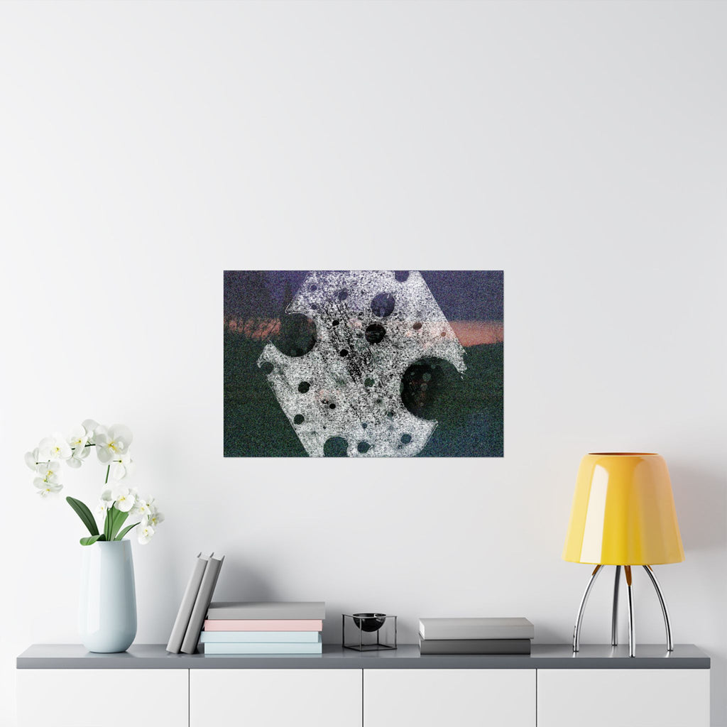 Abstract Moon Crater Matte Horizontal Poster — Surreal Celestial Art Print