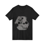Hex Moon Graphic Tee Design Hex10 — Distressed Space Cheese Vintage Astronomy V-Neck T-Shirt