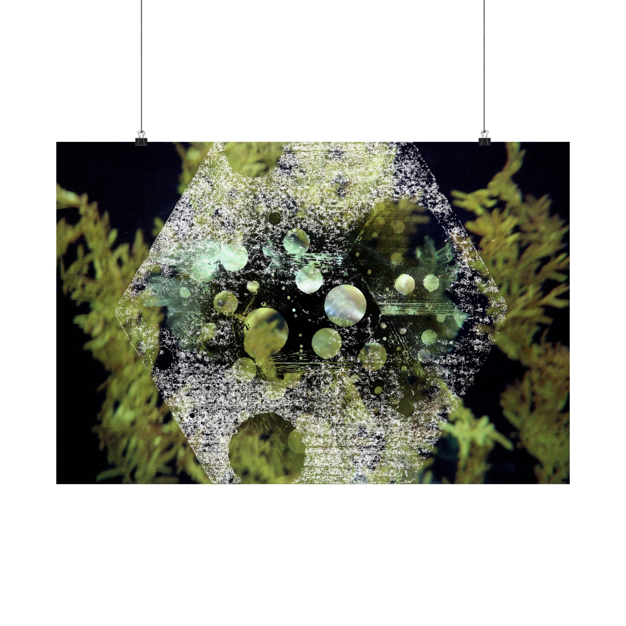 Abstract Green Geometry Matte Poster — Horizontal Wall Art