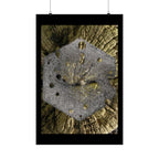 Gold Leaf Abstract Art Matte Poster | Metallic Hexagon Wall Art