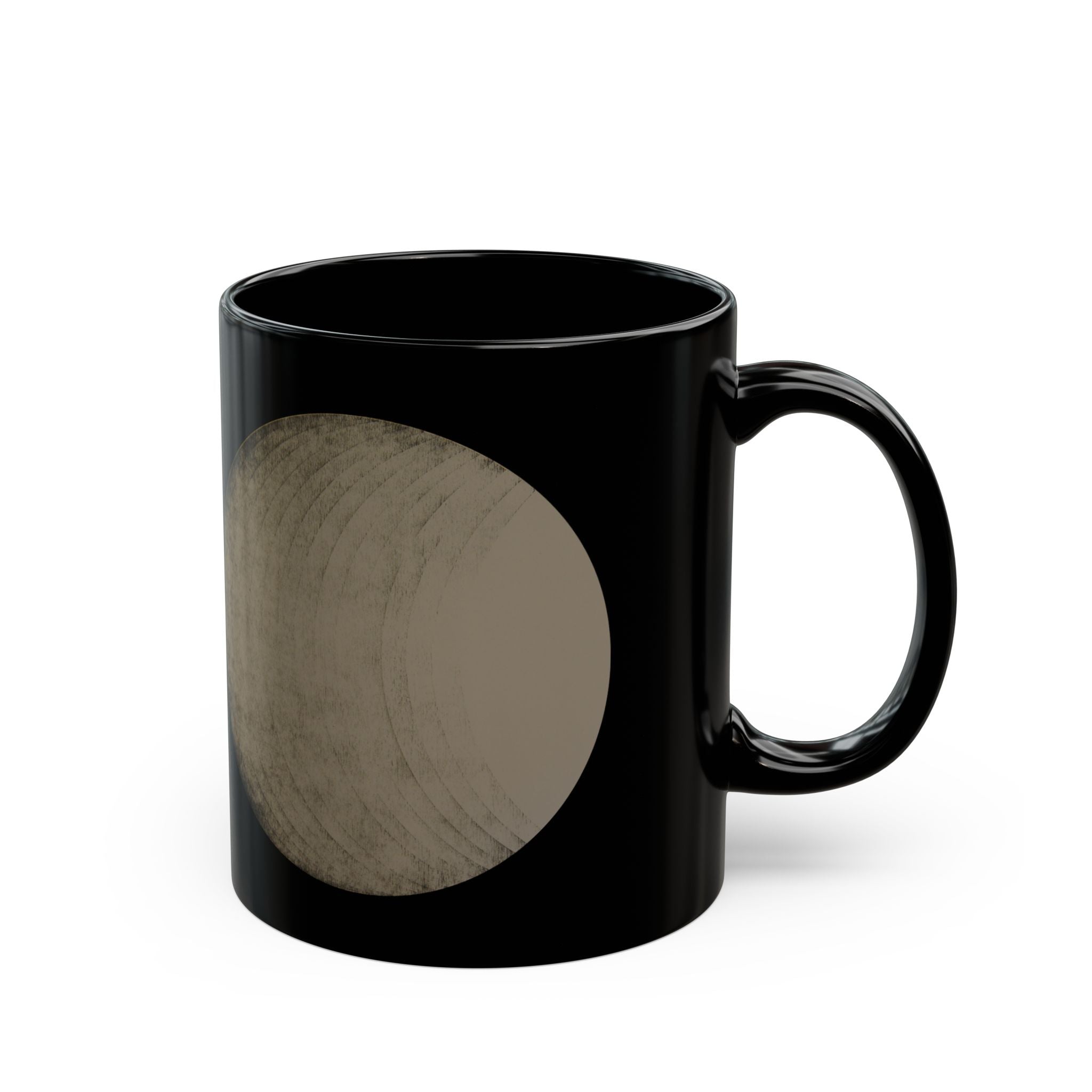 Minimal Moon Phases Black Mug — Vintage Lunar Circle 3dl/4.4dl