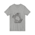 Hex Moon Graphic Tee Design Hex07 — Distressed Space Cheese Vintage Astronomy V-Neck T-Shirt