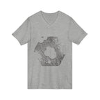 Hex Moon Graphic Tee Design Hex07 — Distressed Space Cheese Vintage Astronomy V-Neck T-Shirt