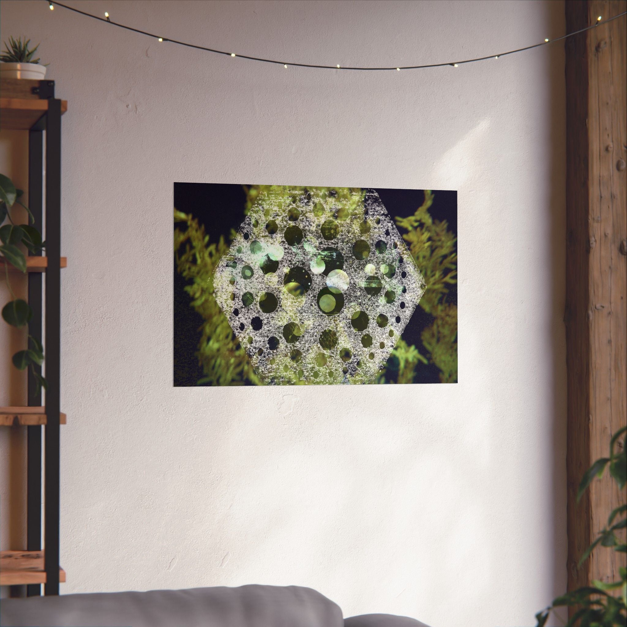 Abstract Green Bubble Art Poster — Matte Horizontal Wall Print