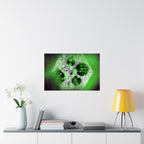 Abstract Green Hexagon Matte Horizontal Poster — Geometric Modern Wall Art