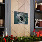 Abstract Blue Hexagon Matte Poster — Modern Geometric Wall Art