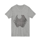 Hex Moon Graphic Tee Design Hex06— Distressed Space Cheese Vintage Astronomy V-Neck T-Shirt