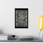Abstracte zeshoekige bubbelposter met matte afwerking — Geometrische metallic wanddecoratie 