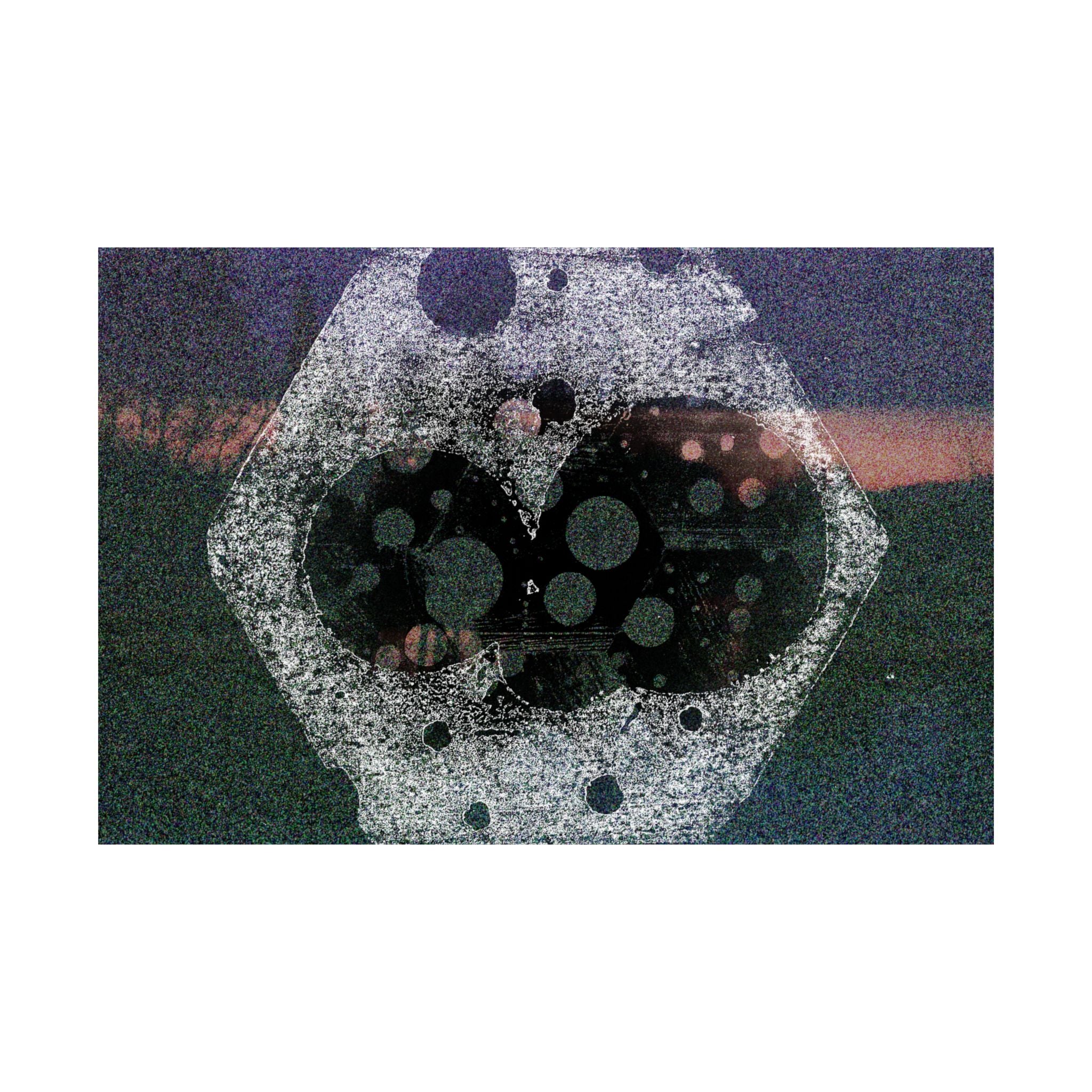 Abstract Celestial Hexagon Matte Poster — Moody Night Sky Art Print