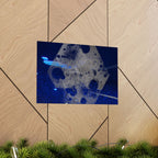 Abstract Blue Space Poster — Matte Horizontal Art Print