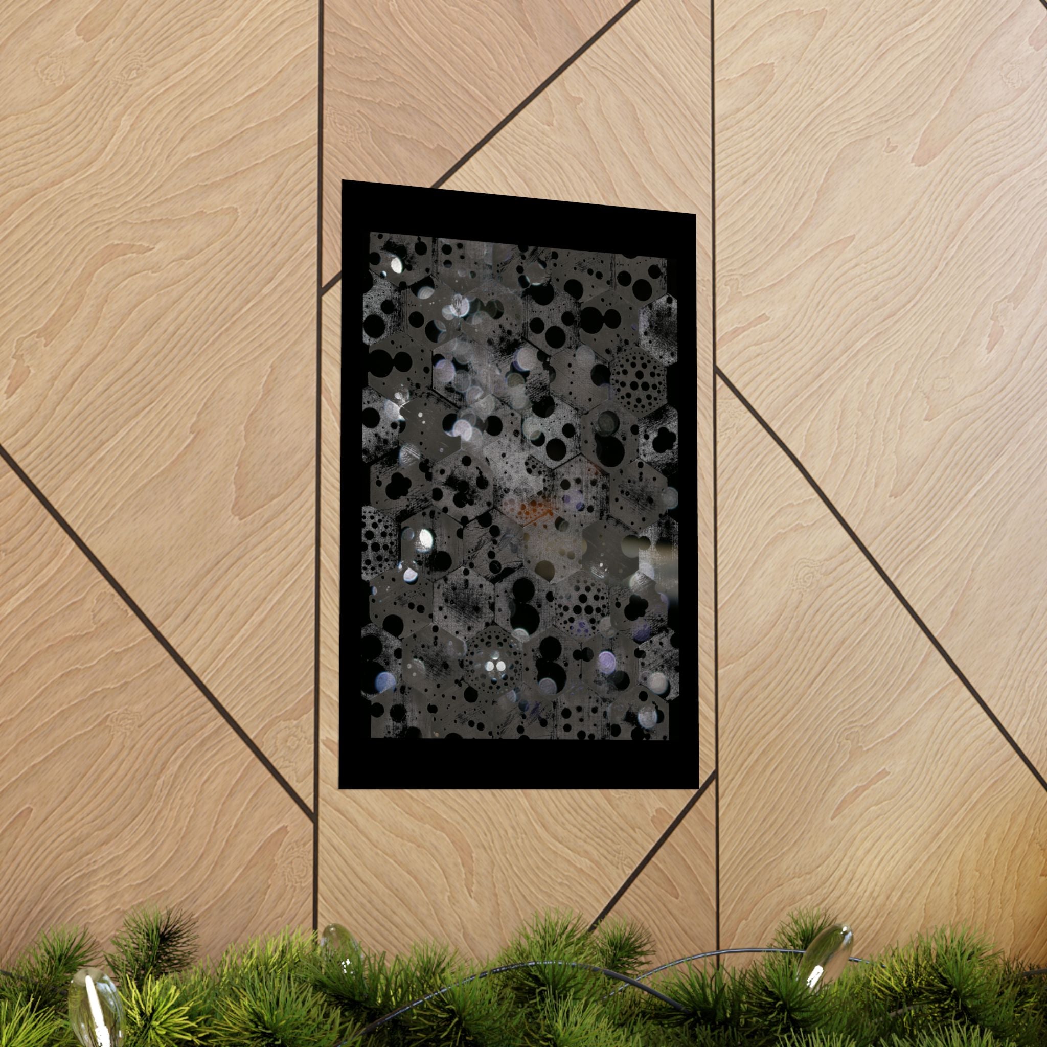 Abstract Black Bubble Matte Poster — Modern Geometric Wall Art