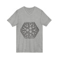 Hex Moon Graphic Tee Design Hex03 — Distressed Space Cheese Vintage Astronomy V-Neck T-Shirt