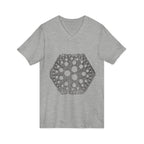 Hex Moon Graphic Tee Design Hex03 — Distressed Space Cheese Vintage Astronomy V-Neck T-Shirt