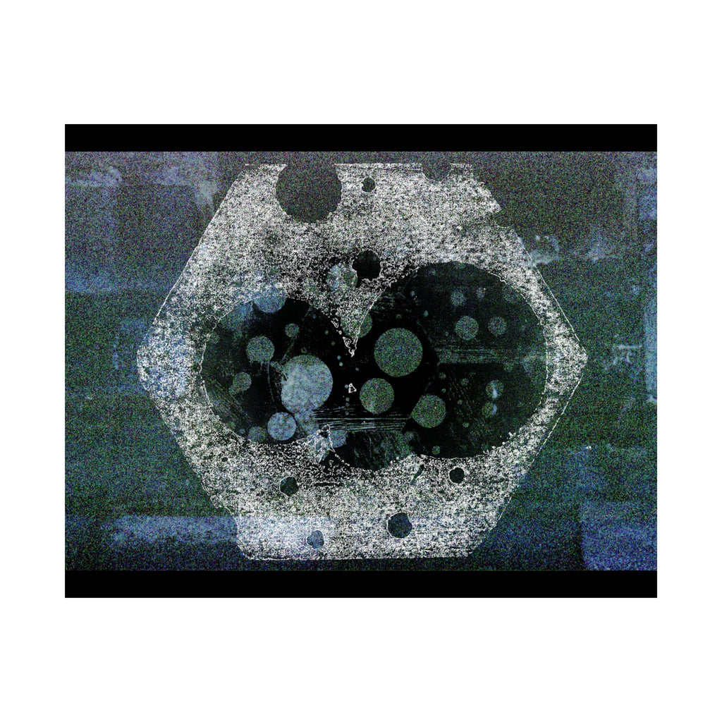 Abstract Hexagon Galaxy Matte Poster — Blue Green Modern Wall Art