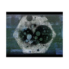Abstract Hexagon Galaxy Matte Poster — Blue Green Modern Wall Art