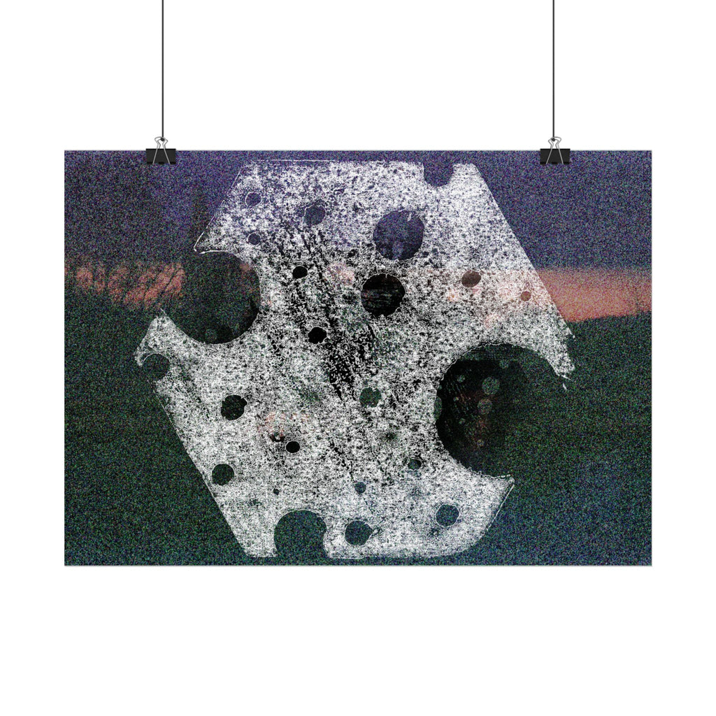 Abstract Moon Crater Horizontal Poster — Surreal Celestial Art Print