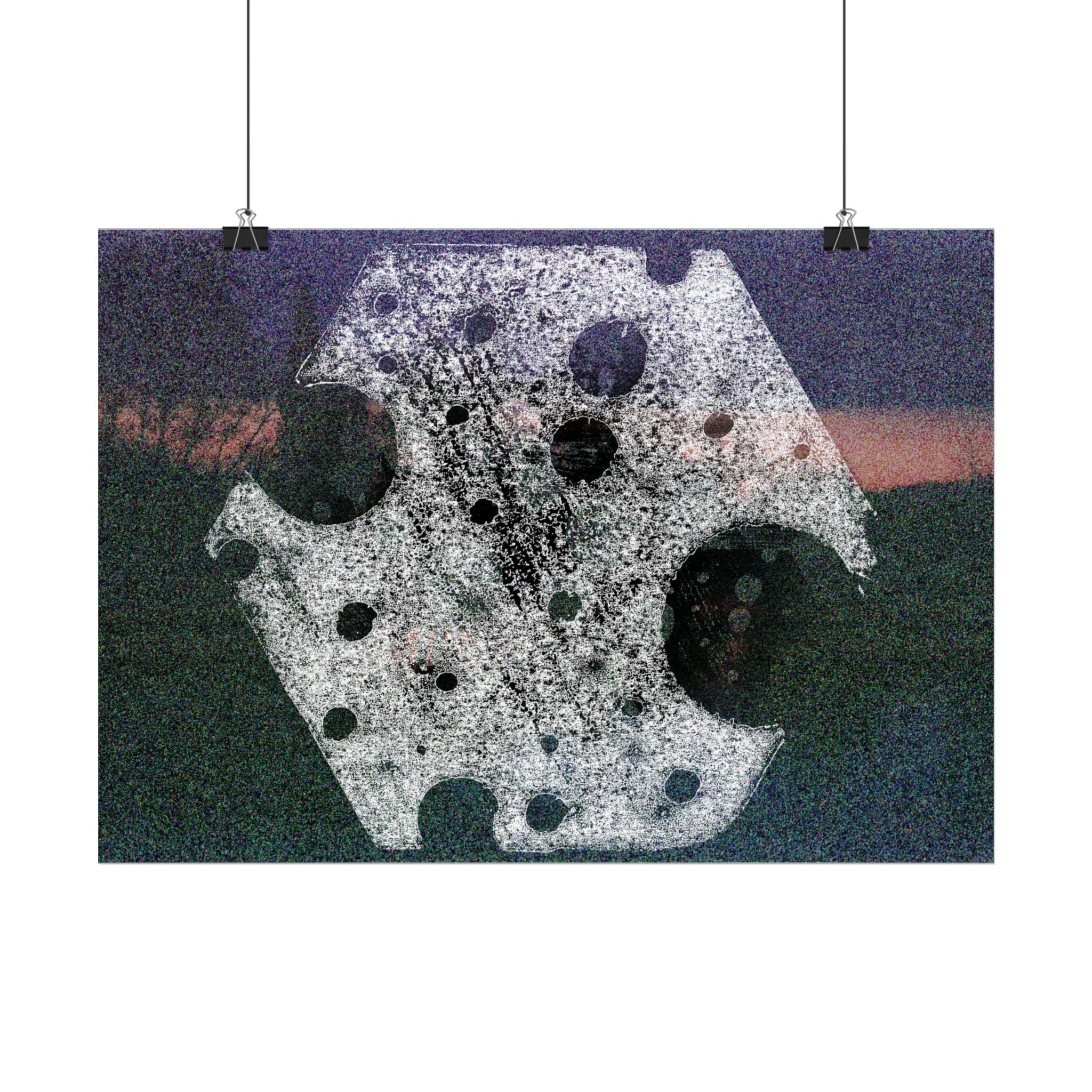 Abstract Moon Crater Horizontal Poster — Surreal Celestial Art Print