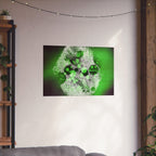 Abstract Neon Green Art Poster — Matte Horizontal Wall Print