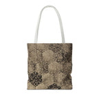 Vintage Hexagon Pattern Tote Bag – Sepia Geometric All-Over Print