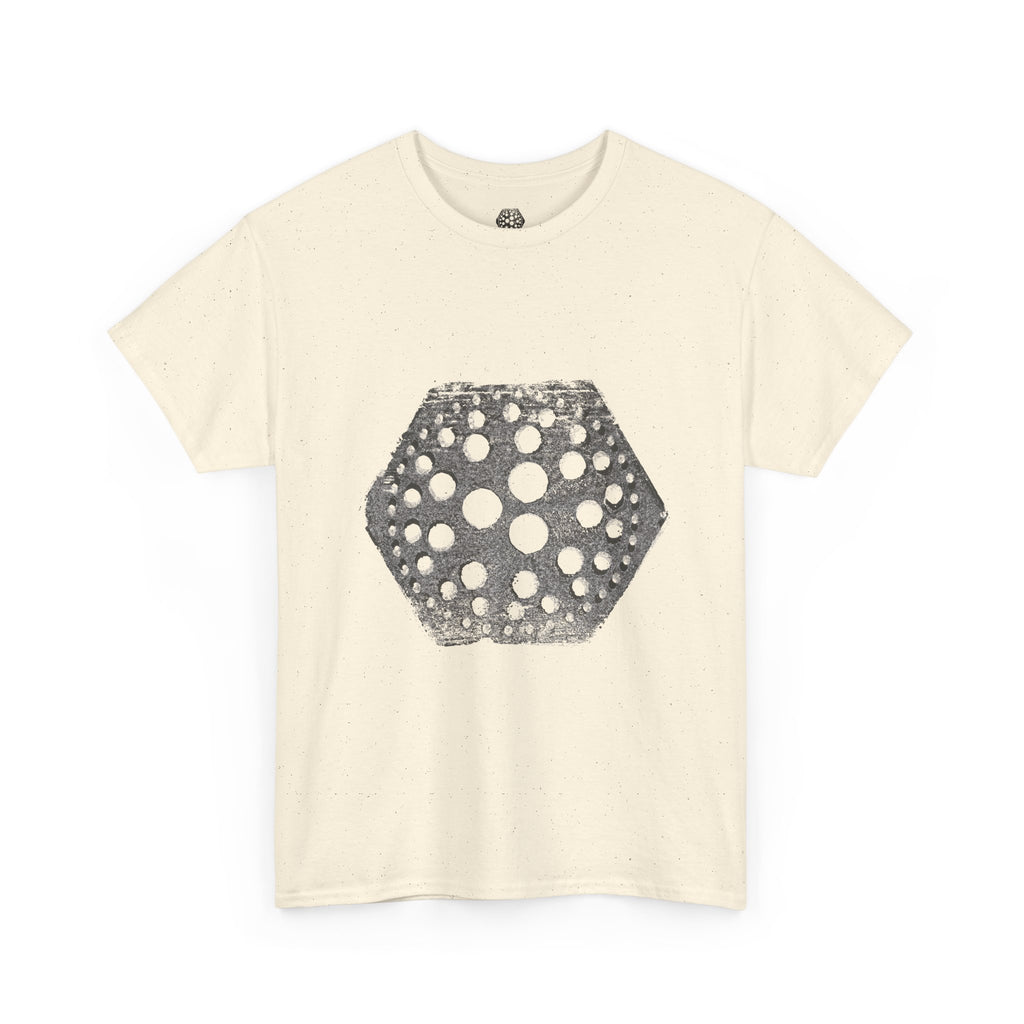 Hexagon Circles Graphic Tee — Digital Manual Print Art