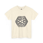 Hexagon Circles Graphic Tee — Digital Manual Print Art