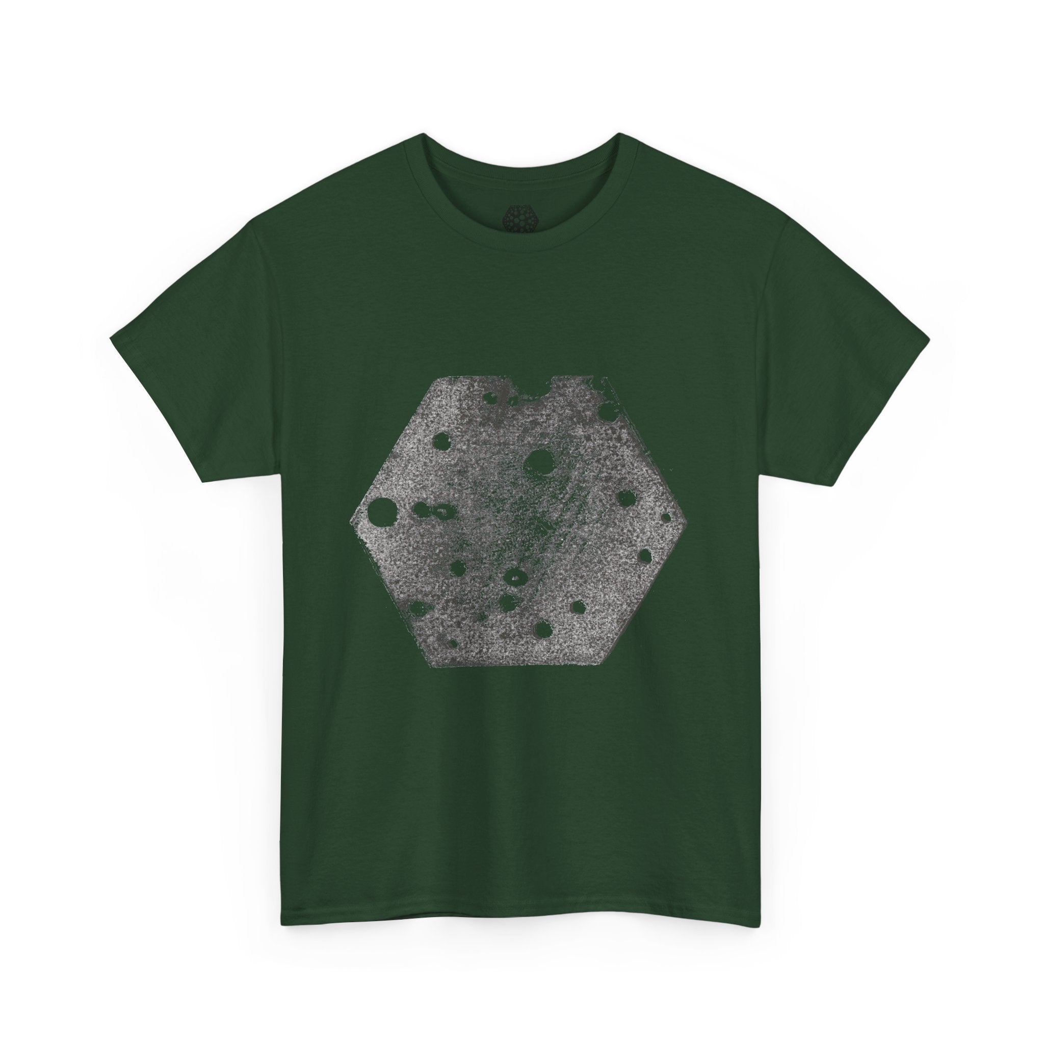 Hexagon Circles Graphic Tee — Digital Manual Print Art