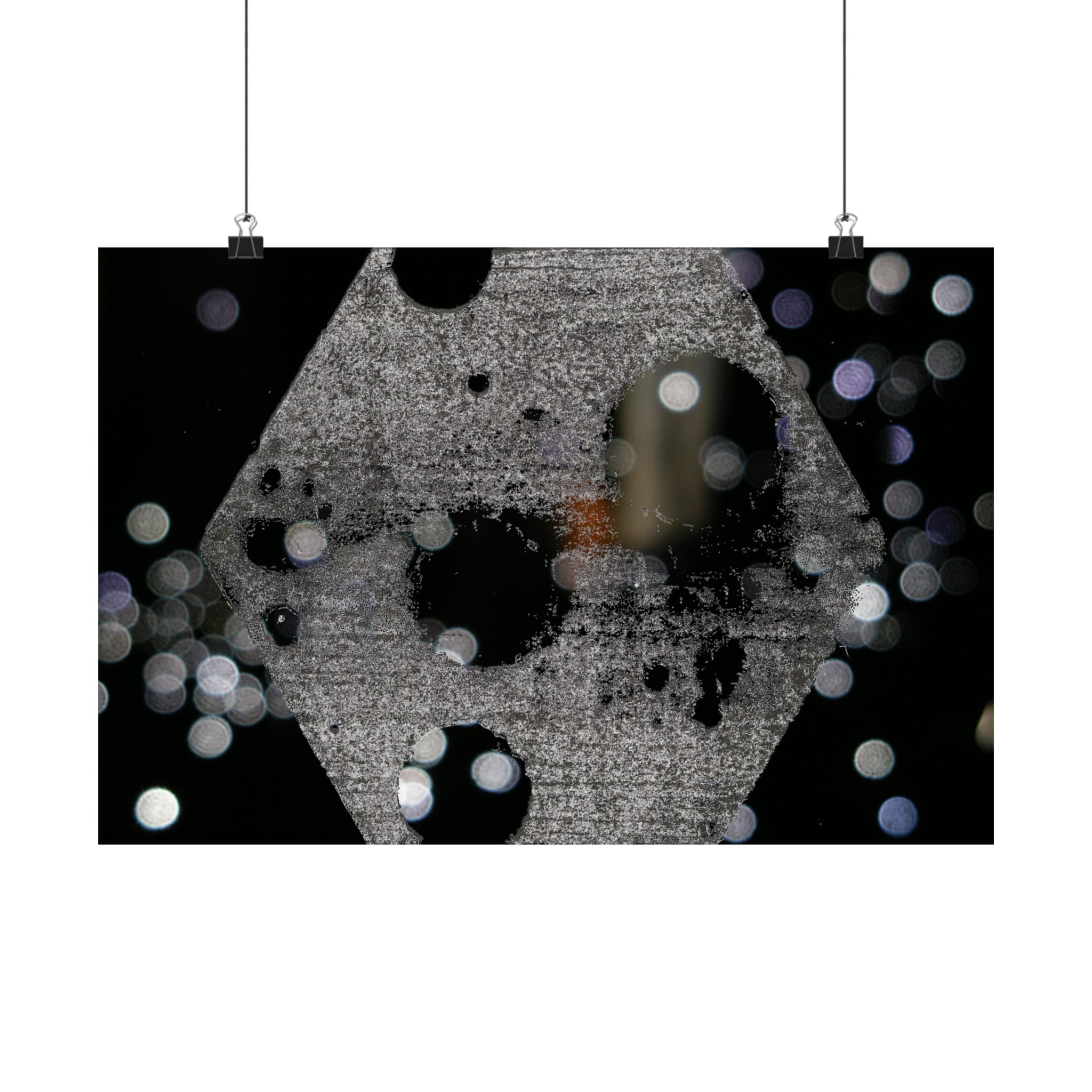 Night Lights Abstract Hexagon Bokeh Matte Poster