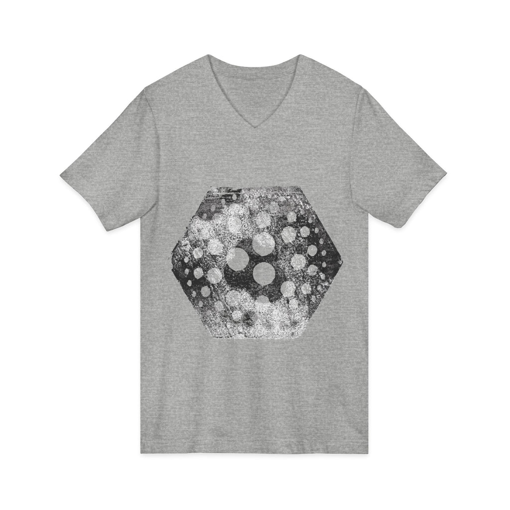 Hex Moon Graphic V-Neck Tee Design Hex16 — Distressed Space Cheese Vintage Astronomy V-Neck T-Shirt