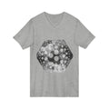 Hex Moon Graphic V-Neck Tee Design Hex16 — Distressed Space Cheese Vintage Astronomy V-Neck T-Shirt