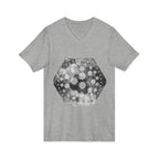 Hex Moon Graphic V-Neck Tee Design Hex16 — Distressed Space Cheese Vintage Astronomy V-Neck T-Shirt