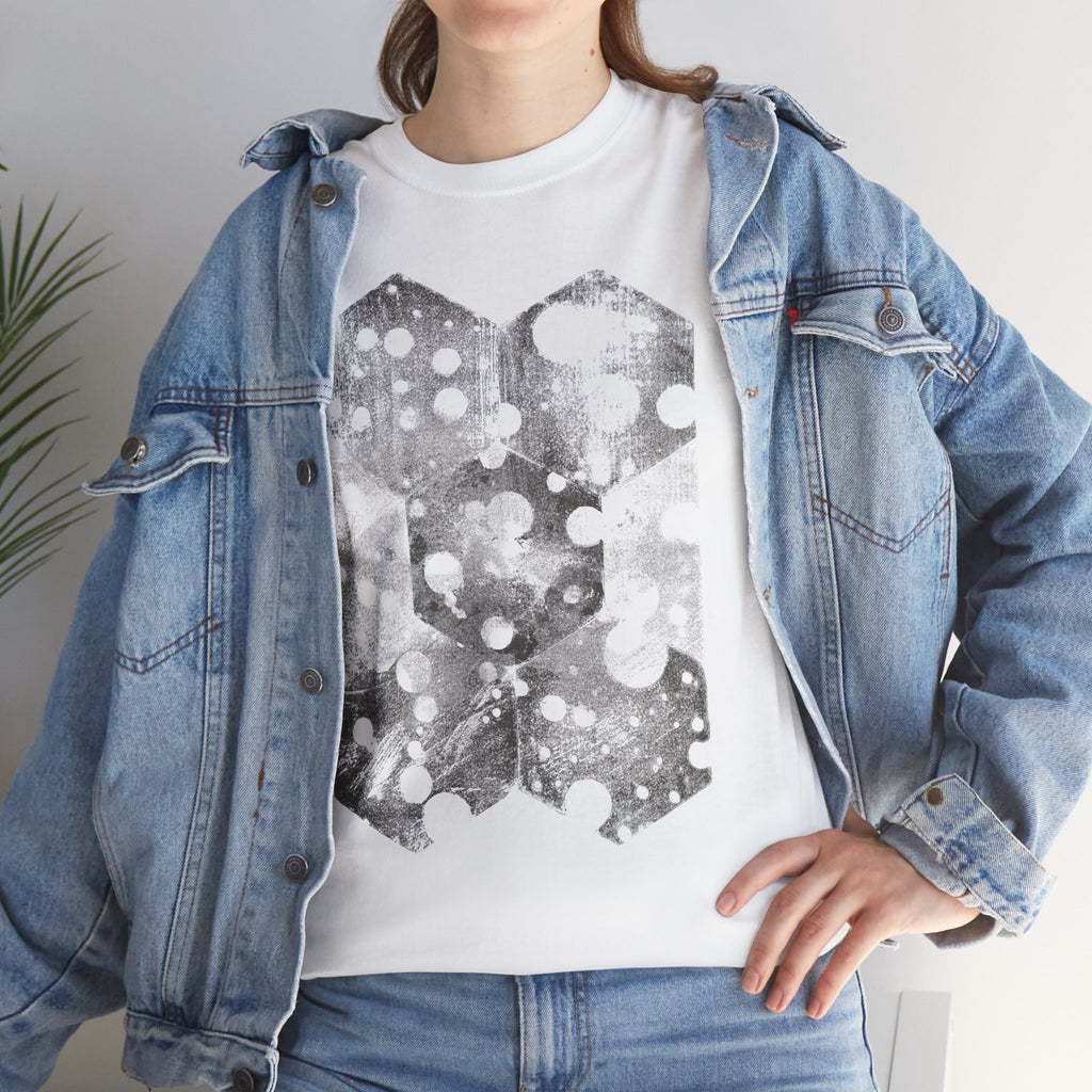 Hex Moon Graphic Tee — Distressed Space Cheese Vintage Astronomy T-Shirt